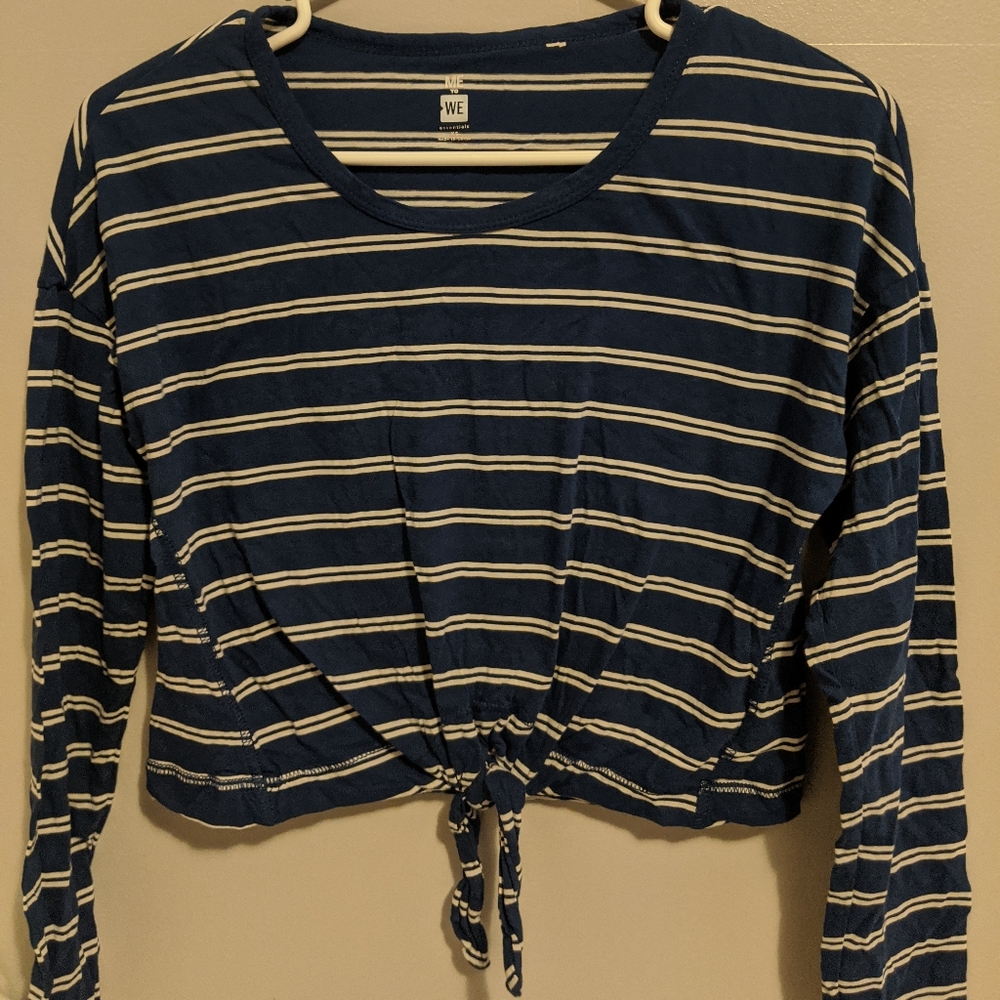Pacsun Me to We - Long Sleeve White Striped Shirt